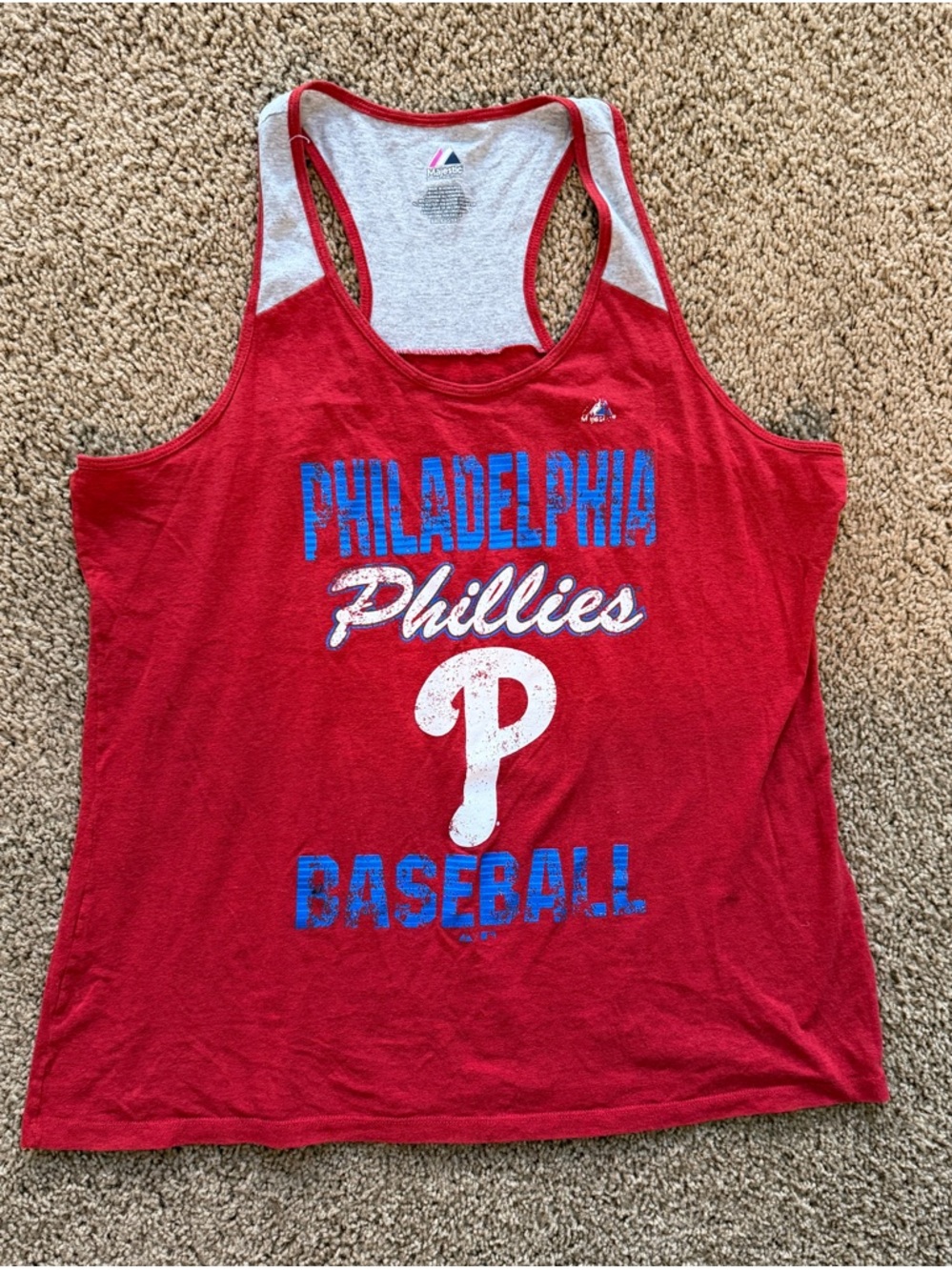 Majestic Red Philadelphia Phillies Graphic Tank XXL Women’s